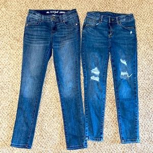 2 pair girls jeans size 10